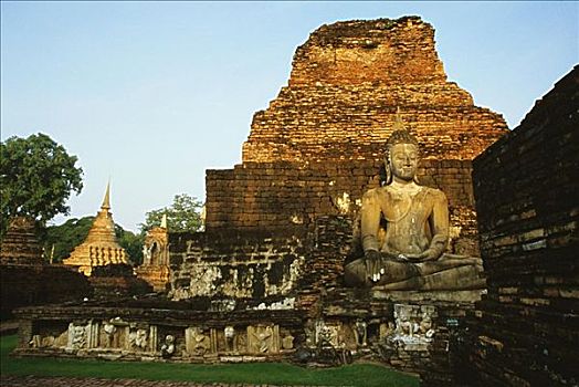 古遗址,佛像,庙宇,历史,公园,素可泰,泰国