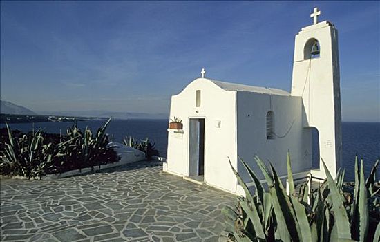 教堂,海岸,希腊