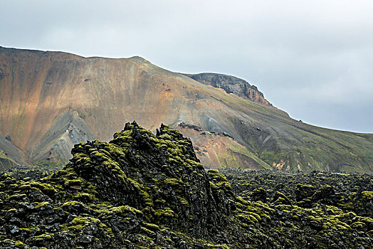 冰岛,兰德玛纳,流纹岩,山,彩色,亮光