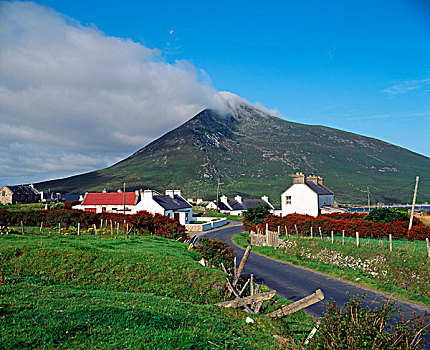 乡村,山,阿基尔岛,爱尔兰
