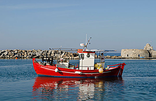 希腊,帕罗斯岛,渔船,港口,市中心