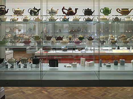 陶瓷,画廊,阶段,一个,伦敦,设计,茶壶,展示