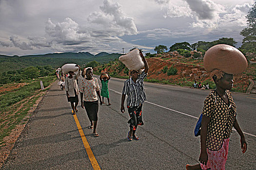 津巴布韦,女人,食物,协助,分配,中心,南非,十二月,2007年