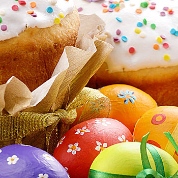 复活节,装饰,蛋,蛋糕,桌面