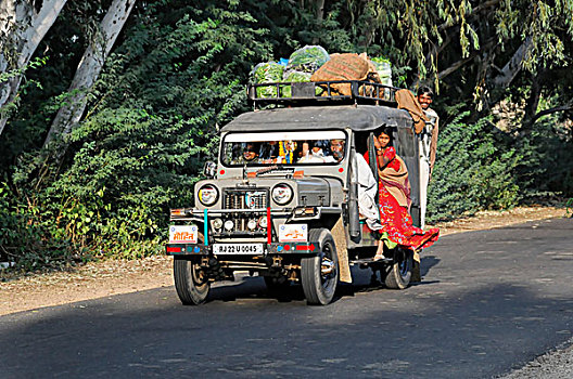 大,驾驶,汽车,靠近,普什卡,拉贾斯坦邦,北印度,亚洲