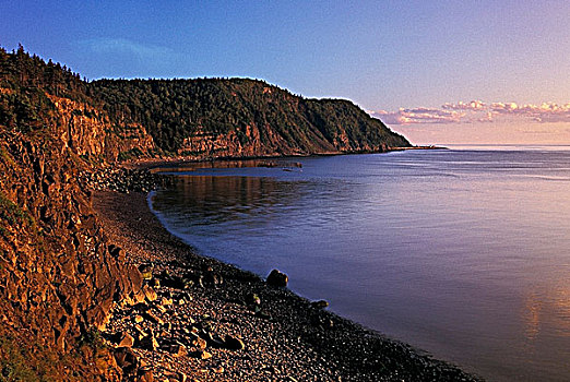 海岸线,日落,大马南岛,新布兰斯维克,加拿大