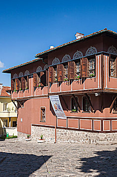 保加利亚,南方,山,普罗夫迪夫,老,房子,家,财富,19世纪,商业,户外