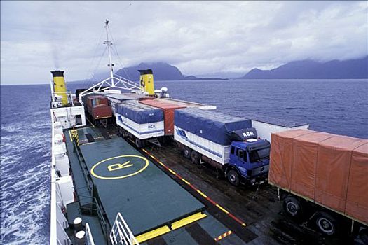 货柜船,渡轮,海峡,智利