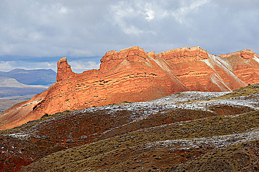 风景,红岩,悬崖,大,山,落基山脉,怀俄明,美国