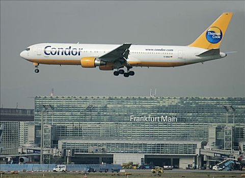 波音767,降落,法兰克福,机场,黑森州,德国