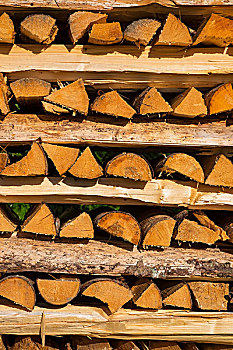 木堆,木柴,上巴伐利亚,巴伐利亚,德国,欧洲