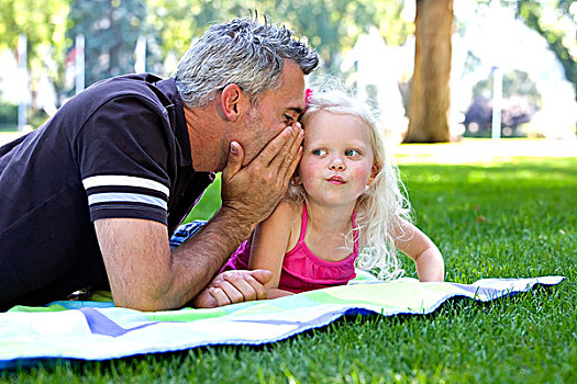 父亲,女儿,消费,美好时光,一起,公园,艾伯塔省,加拿大