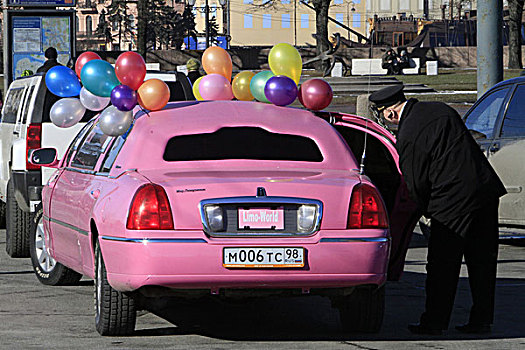 粉色,俄罗斯,汽车,豪华轿车