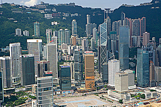 航拍,俯视,中心,香港