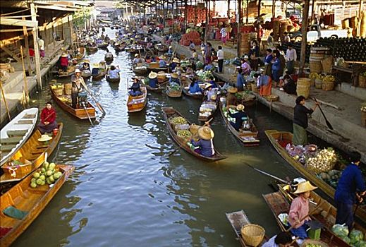 泰国,曼谷,水上市场