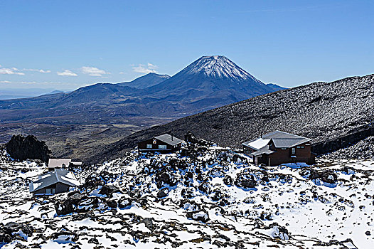 风景,攀升,滑雪,屋舍,前景,世界遗产,景象,东加里罗国家公园,北岛,新西兰