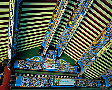 北京牛街清真寺四合院结构彩绘