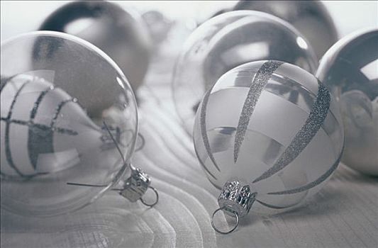 白色,圣诞树球,装饰