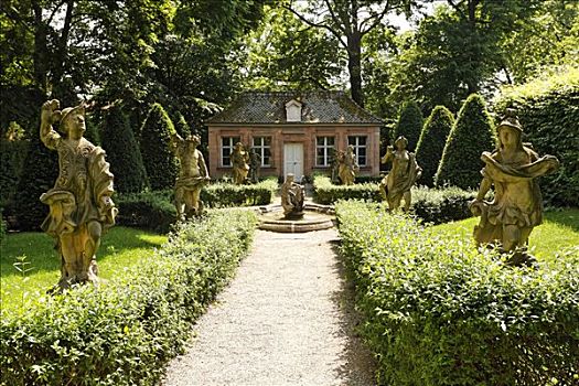 巴洛克,花园,雕塑,区域,纽伦堡,中间,弗兰克尼亚,巴伐利亚,德国,欧洲