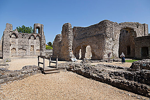 城堡遗迹,中世纪,宫殿,温彻斯特,汉普郡,英格兰,英国,欧洲