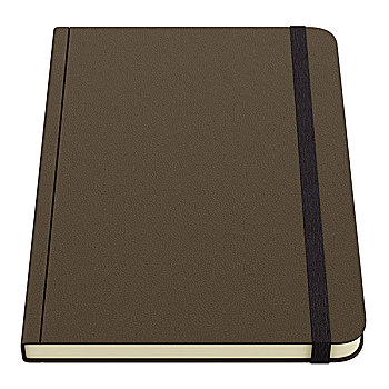 褐色,笔记本,隔绝,白色背景,背景,插画