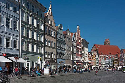 排,历史,房子,步行街,中心,下巴伐利亚,德国,欧洲