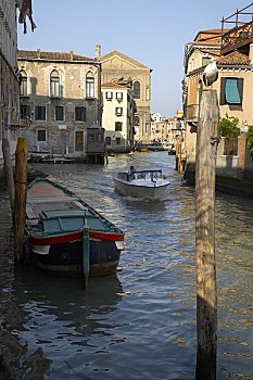 船,河,威尼斯,意大利