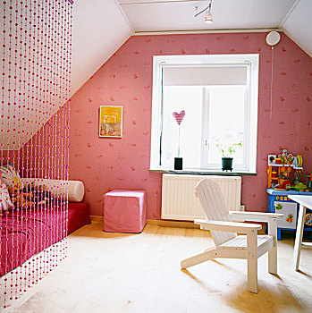 女孩,房间,粉色