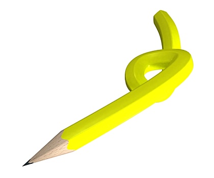 黄色,扭曲,铅笔