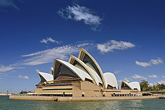 风景,到达,渡轮,悉尼歌剧院,表演艺术,中心,悉尼,澳大利亚