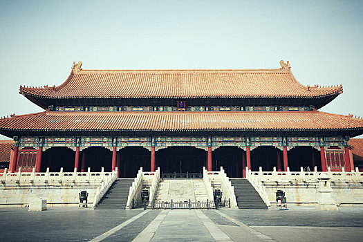 北京的故宫空旷的紫禁城