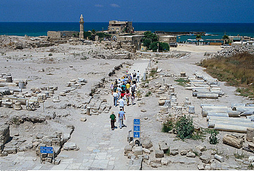 游客,考古,遗址,以色列