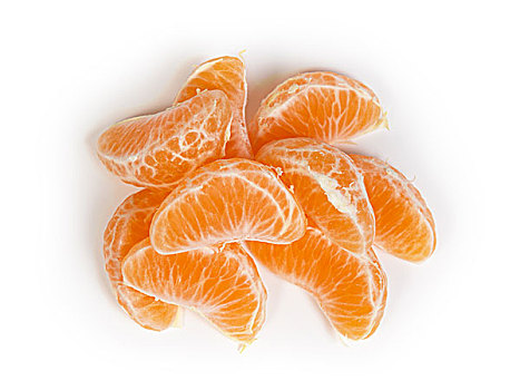切片,柑橘,俯视,隔绝,白色背景