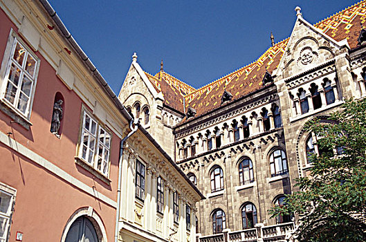 仰视,建筑,布达佩斯,匈牙利