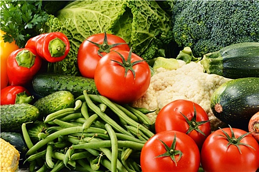 品种,新鲜,有机,蔬菜,饮食