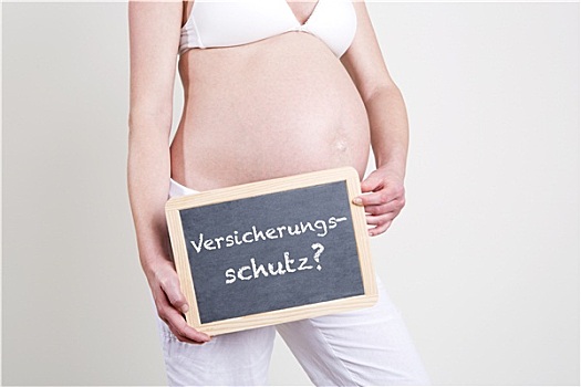 孕妇,德国人,文字,保险,遮盖,黑板