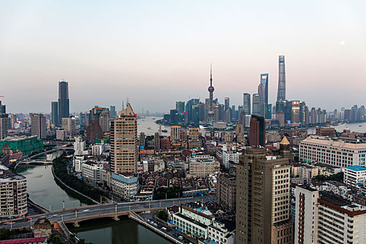 上海,黄浦江,两岸,夜景