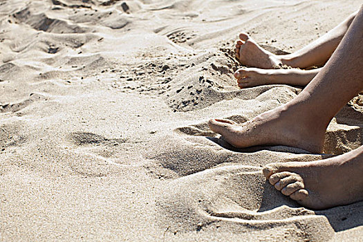 脚,沙滩,下部