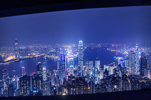 香港傍晚的城市建筑