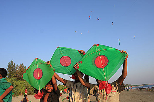 飞,风筝,流行,娱乐,孟加拉,不同,形状,彩色,空中,节日,圣徒,岛屿,市场,二月,2008年