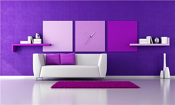 简约,紫色,客厅