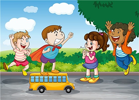 儿童,玩具,巴士
