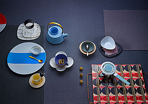 茶,配饰,器具,蓝色