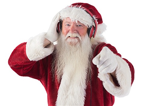 圣诞老人,听,音乐