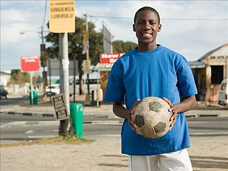 青少年,非洲,男孩,足球
