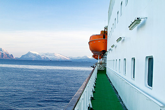 船,甲板,户外,冰,山