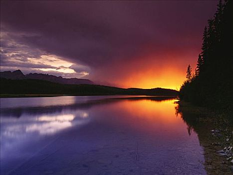日落,上方,不列颠哥伦比亚省,加拿大