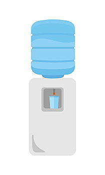 冷水机,灰色,塑料瓶,清洁,深海,办公室,象征,电,饮水机,饮品,水,隔绝,矢量,插画,白色背景,背景