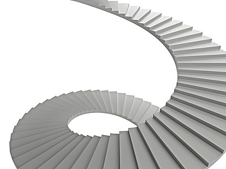 抽象,螺旋楼梯,隔绝,白色背景