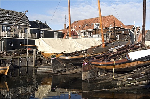 船,院子,渔船,港口,荷兰